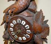 Antique Black Forest Clock W/ Eagle & Chicks