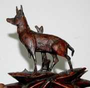 Black Forest Deer & Dog Carved Cuckoo Clock