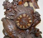 Black Forest Carved Birds & Chicks Clock