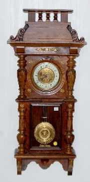 Antique Walnut Carved R.A. Clock