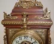 L. Marti Oak & Bronze Ornate Bracket Clock