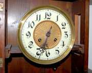 Ornate Antique Walnut Free Swinger Clock