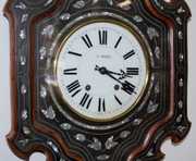 French M.O.P. Inlaid Picture Frame Clock