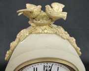 French Alabaster To and Fro Clocks W/ Girl