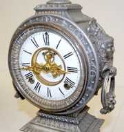 Antique Ansonia Iron Clock W/ Ladies Head