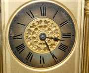 French Blue Enamel & Floral Carriage Clock