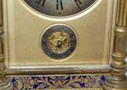 French Blue Enamel & Floral Carriage Clock