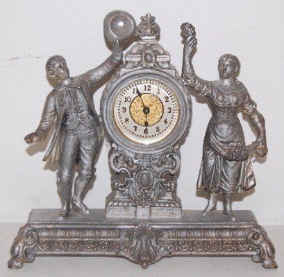 Ansonia Frolic Miniature Double Statue Clock