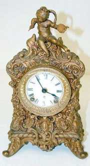 Ornate Ansonia “Crest” Figural Cherub Clock