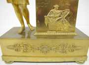 French Empire Dore Male Statue Clock, L. Mallet