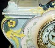 Miniature Antique Delft China Clock