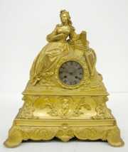 Antique French Empire Dore Lady Figural Clock