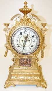 Ansonia “Emporia” Clock W/ Cherubs & Mask