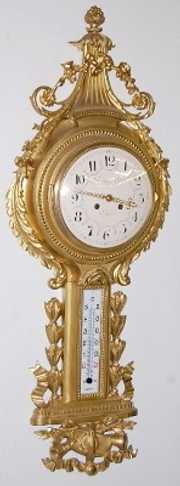 Raingo Paris Bronze Wall Clock & Thermometer