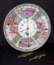 Rose Medallion Plate Clock w/ Cowtail Pendulum