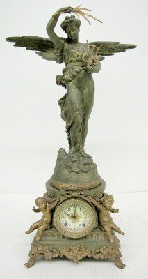 Ansonia “Sibyl & Gloria” 2 Piece Statue Clock