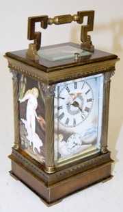 Chinese Carriage Repeater Clock W/ Nudes