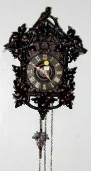 Black Forest Carved Bird & Grapes Cuckoo Clock