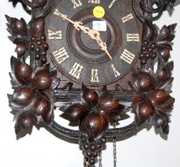 Black Forest Carved Bird & Grapes Cuckoo Clock