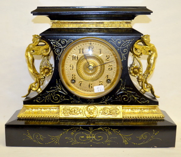 Antique Ansonia “Rosalind” Iron Case Clock