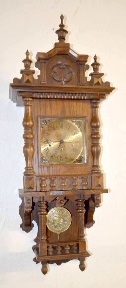 Antique German Open Well Swinger Wall Clock