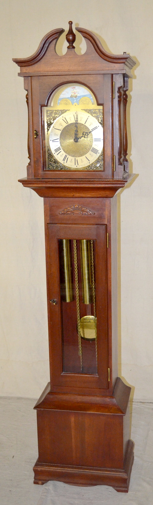 German 3 Weight Grandmother Tall Case Clock