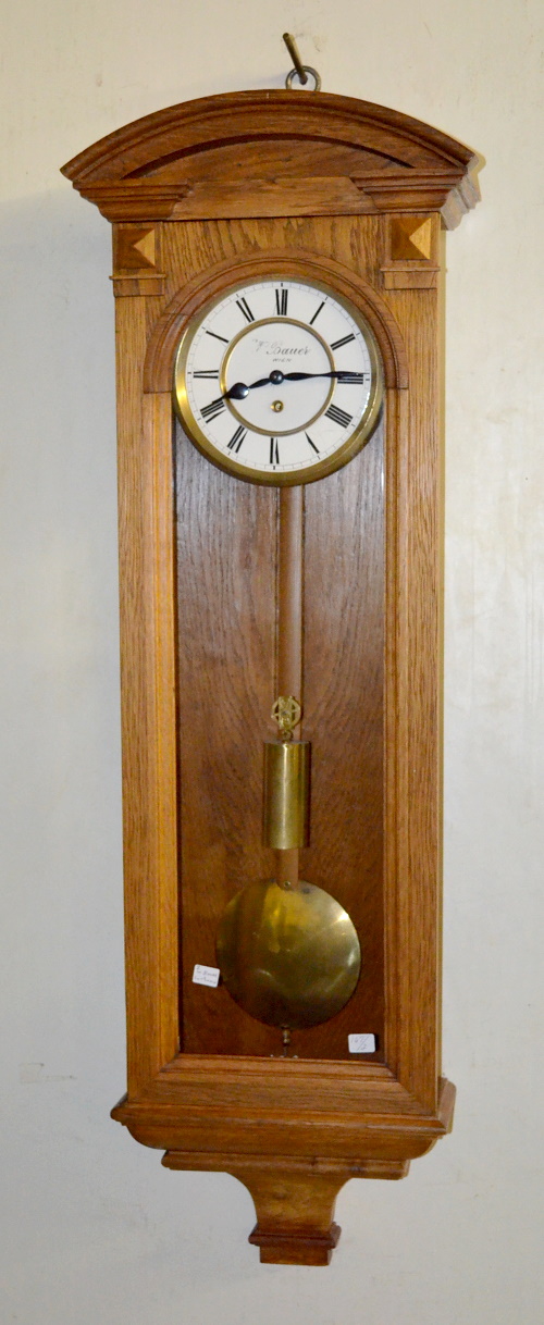 Antique Oak 1 Weight Vienna Wall Regulator