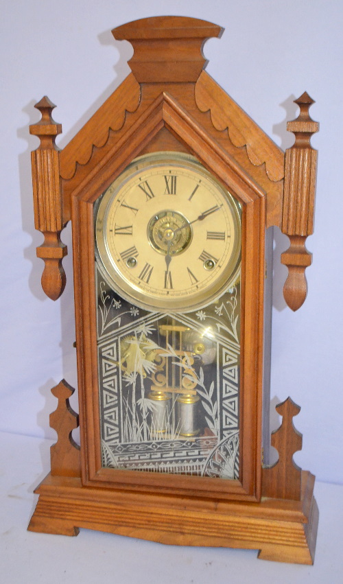 Antique Ansonia “Africa” Walnut Kitchen Clock