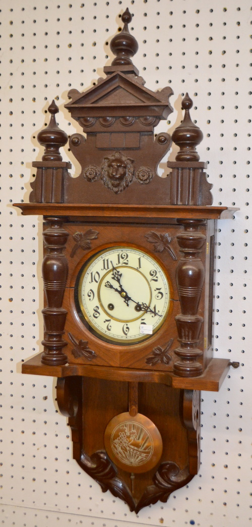 Antique German Open Swinger Wall Clock