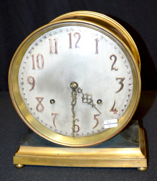 Antique Seth Thomas Brass & Iron Bell Striking Shelf Clock