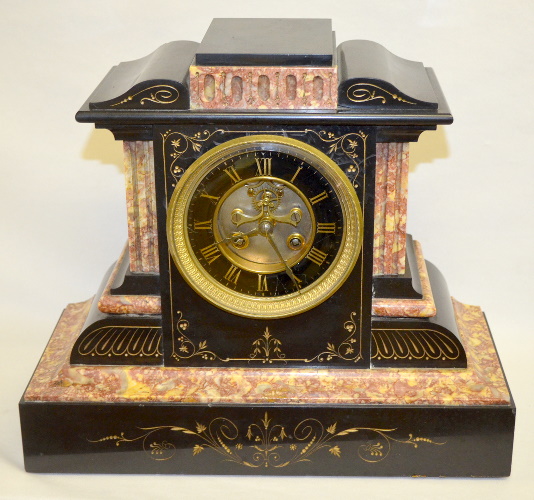 Antique French S. Marti Slate and Marble Clock