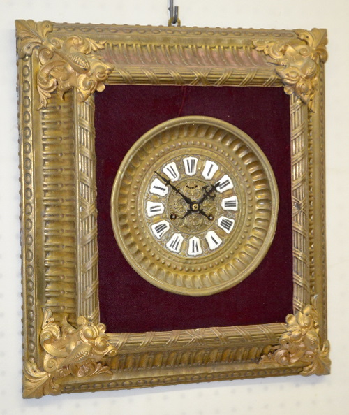 Antique Ansonia Plush Wall Clock