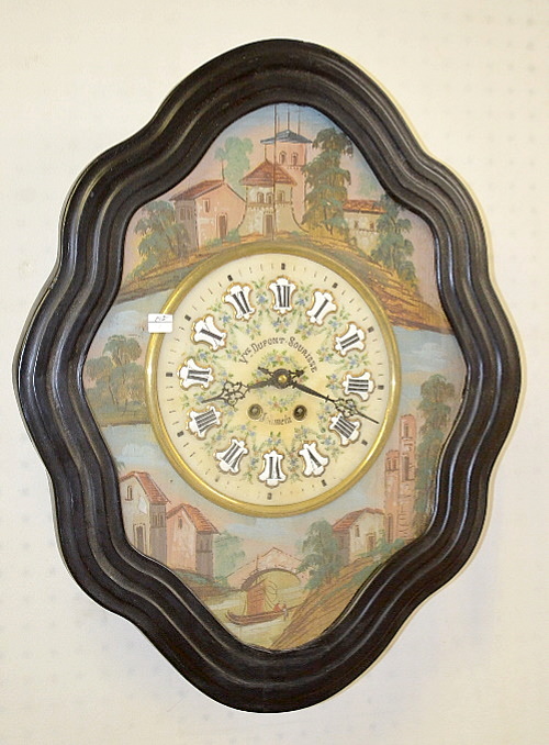 Antique French Marble Dial Picture Frame Clock