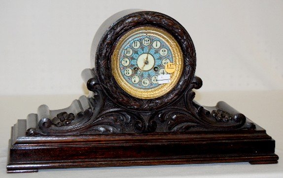 French Marti Carved Mantel Clock