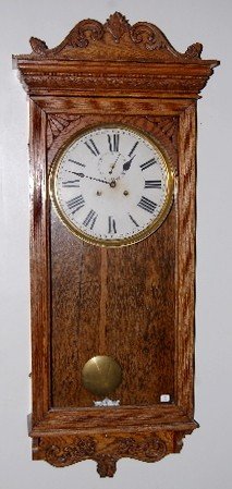 Oak Regulator No. 5 Clock w/E.N. Welch Movement