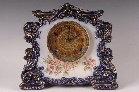 GILBERT FLOW BLUE NO. 433 CHINA CASE CLOCK