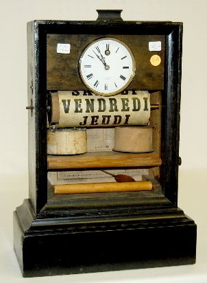 French 30 Day Calendar Clock, A. Paris, Brevete