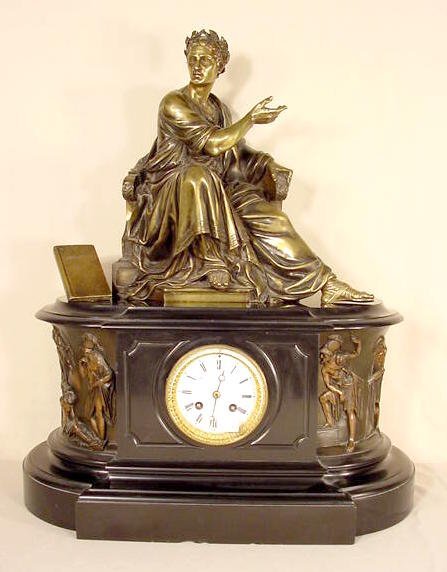French Julius Caesar Statue Clock
