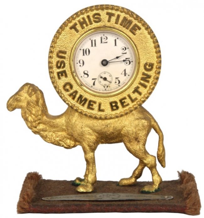 Figural Camel Belting Advertising Clock