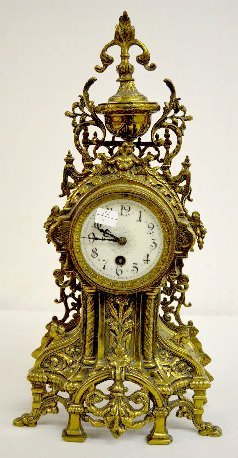 French Brass Urn Top Mantel Clock