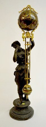 Ansonia “Juno” Swinging Ball Clock, Lady Statue