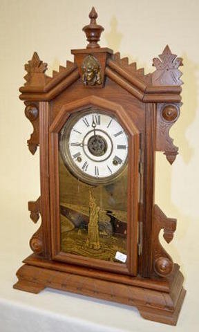 Ingraham Walnut Shelf Clock w/Alarm