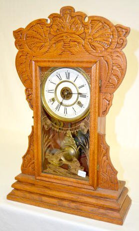 New Haven Oak Kitchen Clock, T & S w/Alarm