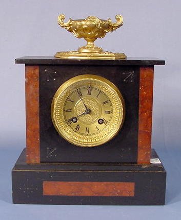 French Mantle  Clock with a Slate / Marble Case