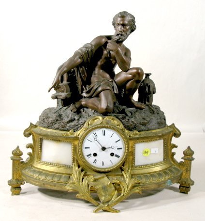French Figural Clock w/Bell Strike