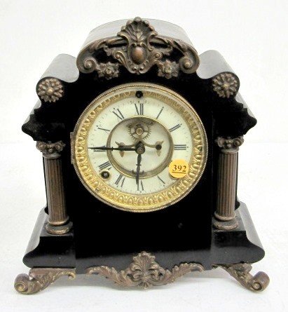 Ansonia Munich Enameled Iron Mantle Clock