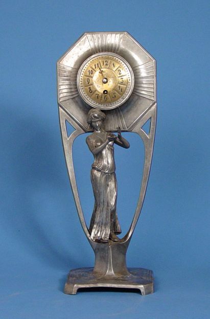 Silver Plated Art Deco Mantel Clock