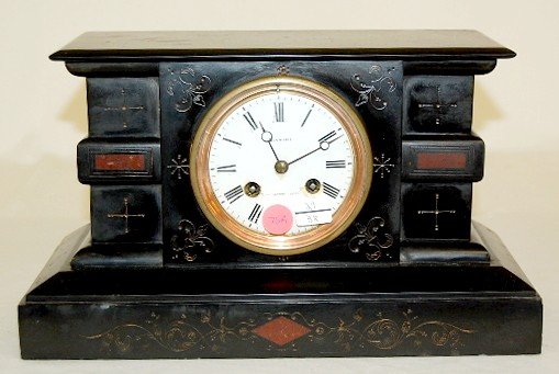 Signed French Marble Mantle Clock