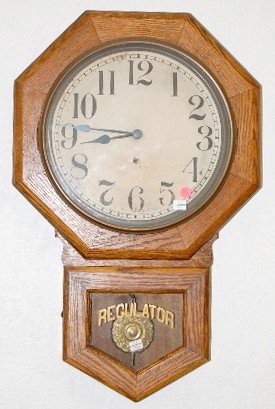 Sessions Oak Short Drop Schoolhouse Clock