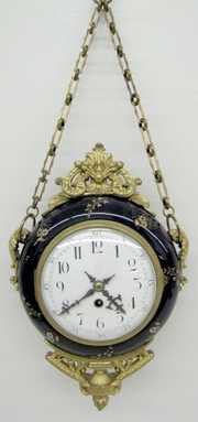 French Enameled Pottery Double Sided Clock